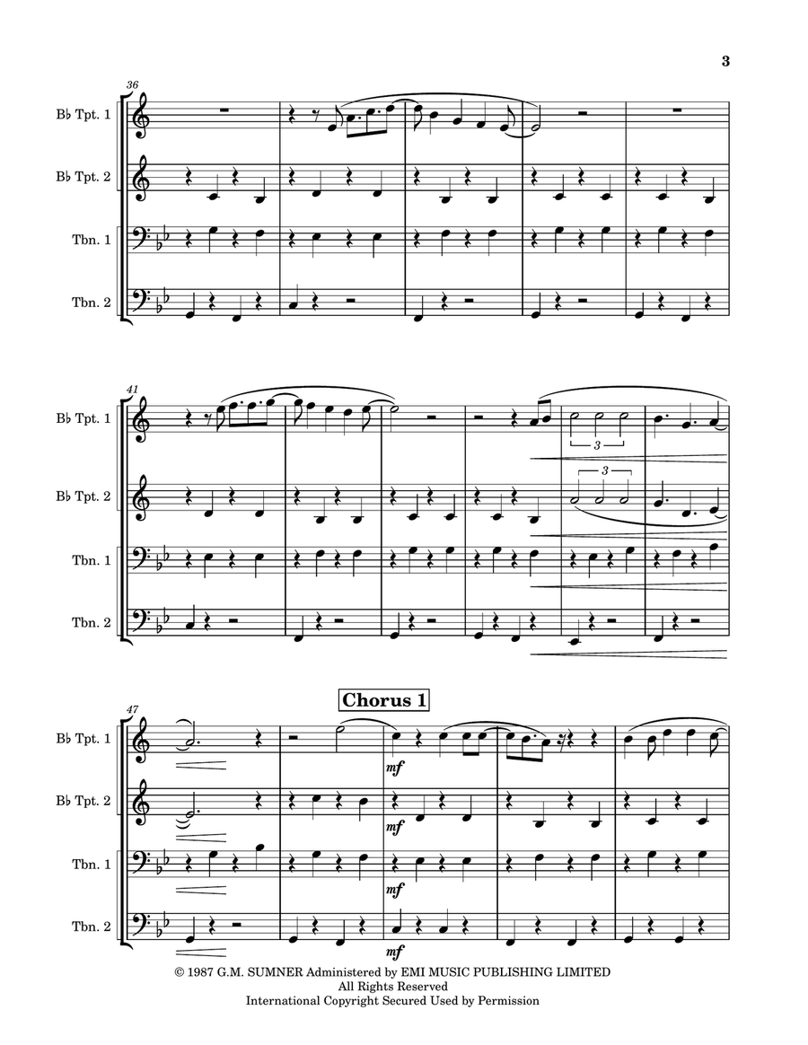 Englishman In New York Brass Quartet scores gallery preview page 3