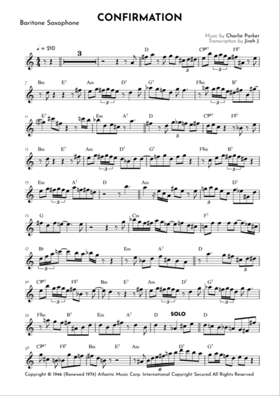 Confirmation Baritone Saxophone scores gallery preview page 2