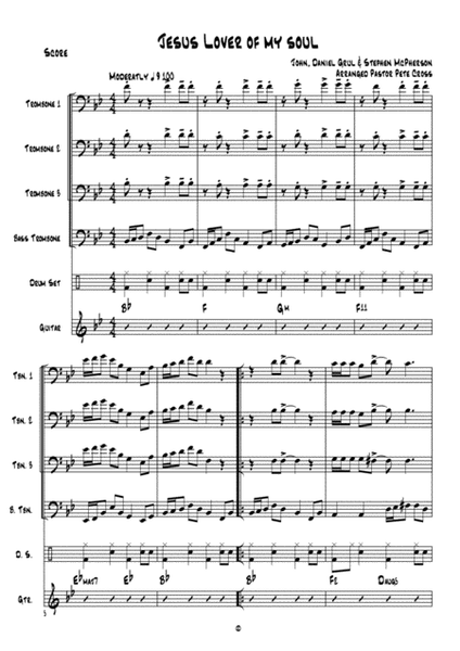 Trombone Praise ( Jesus lover of my soul) trombone quartet image number null