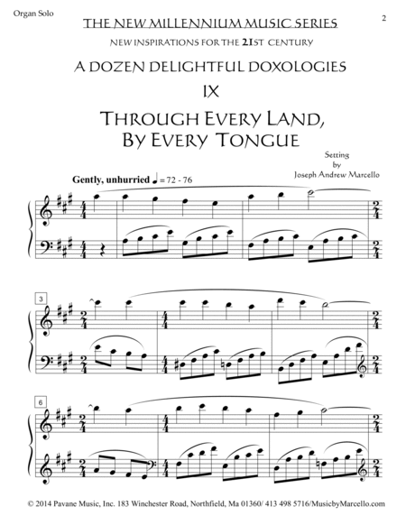 Delightful Doxology IX - Through Every Land, In Every Tongue - Organ (A) image number null