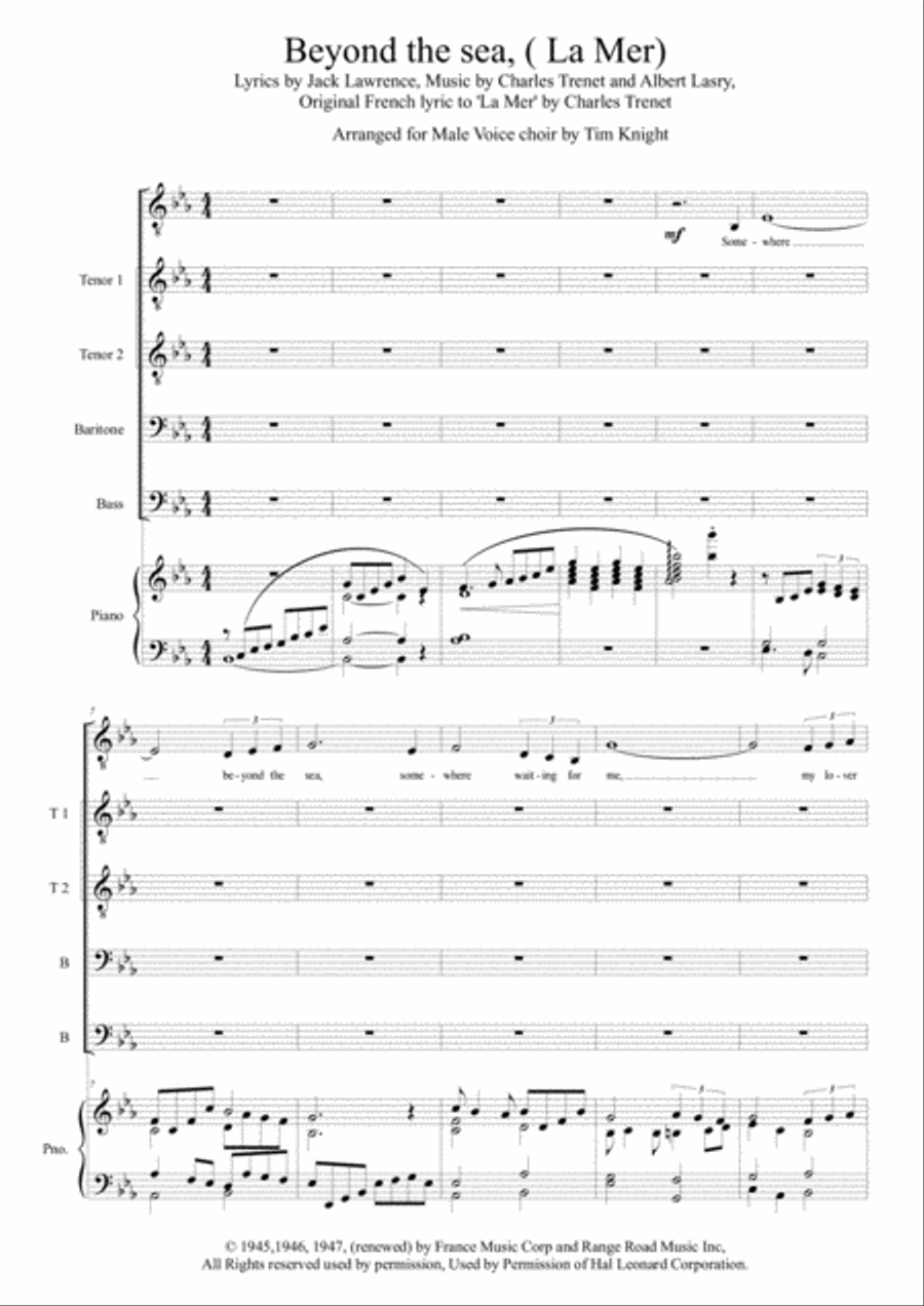 Beyond The Sea TTBB scores gallery preview page 2