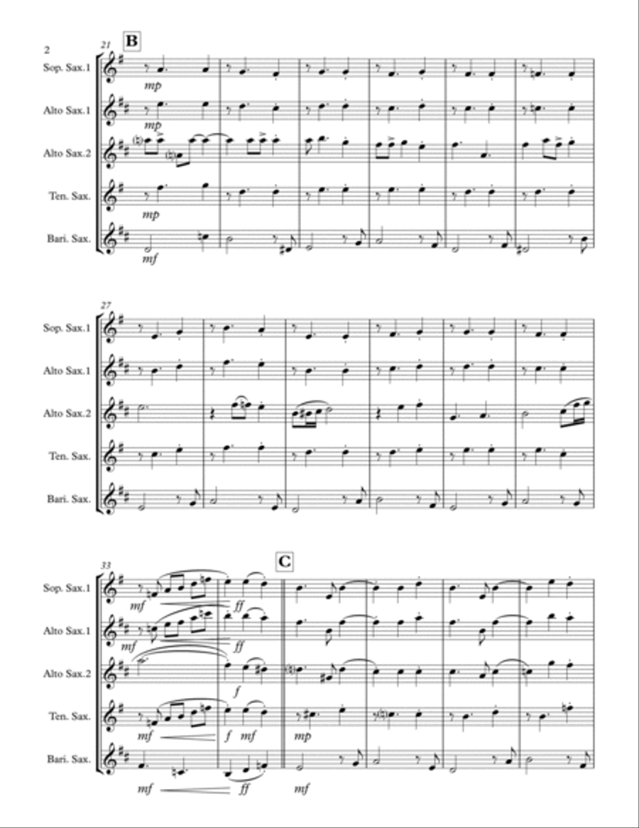 The Christmas Waltz Saxophone Quartet scores gallery preview page 3