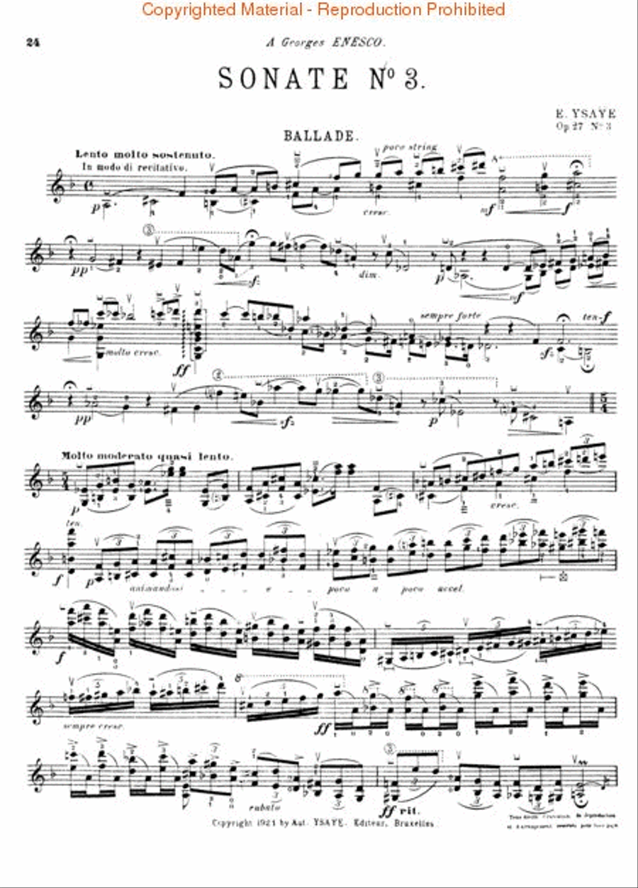 Six Sonates pour Violon Seul, Op. 27