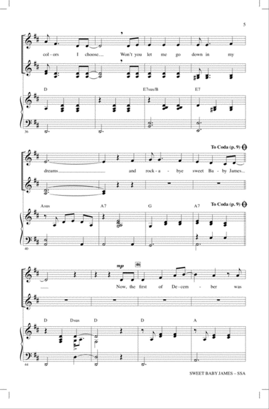 Sweet Baby James SSA scores gallery preview page 4
