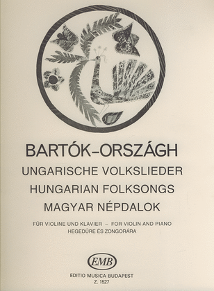 Book cover for Ungarische Volkslieder aus der Sammlung Für Kind