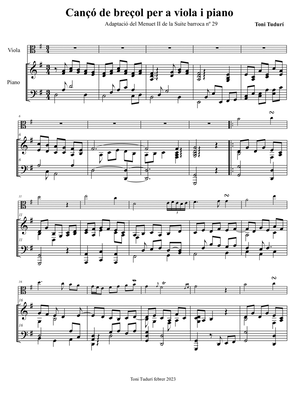 Lullaby (Cançó de breçol) for viola & piano