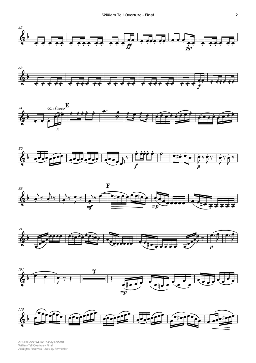William Tell Overture - String Orchestra (Individual Parts) Chamber Music scores gallery preview page 2