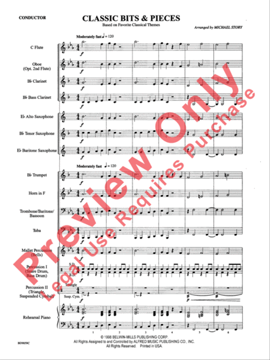 Classic Bits & Pieces (based on Favorite Classic Themes) Concert Band scores gallery preview page 3