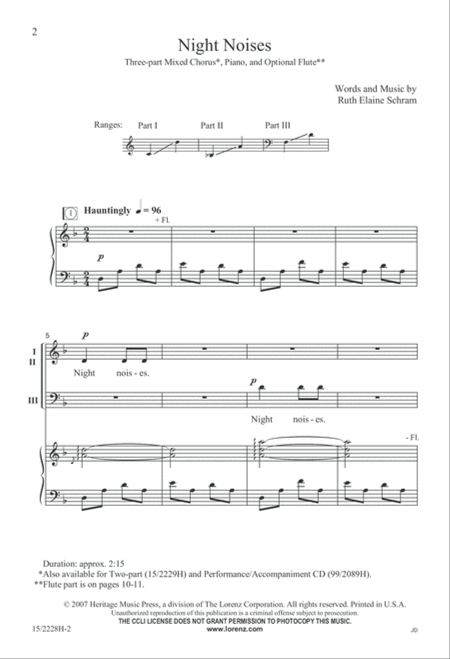 Night Noises 3-Part scores gallery preview page 3
