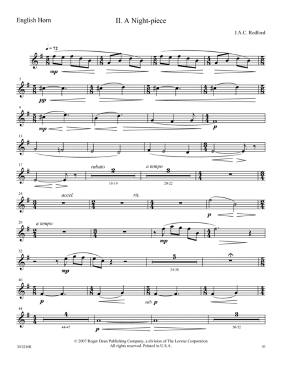Night Pieces - English Horn Choir scores gallery preview page 2