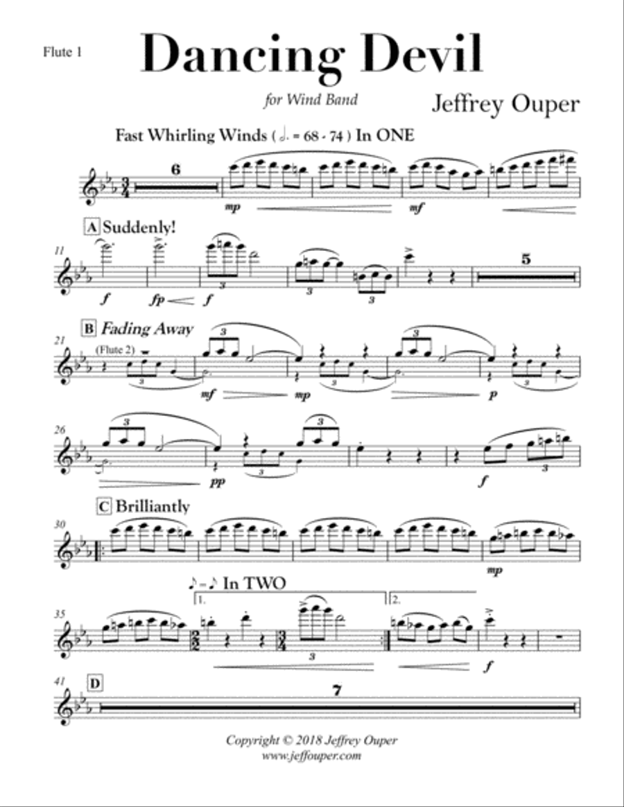 Dancing Devil for Wind Band (Parts) Concert Band scores gallery preview page 4