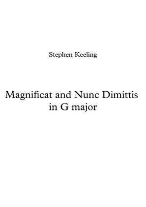 Magnificat and Nunc Dimittis in G major