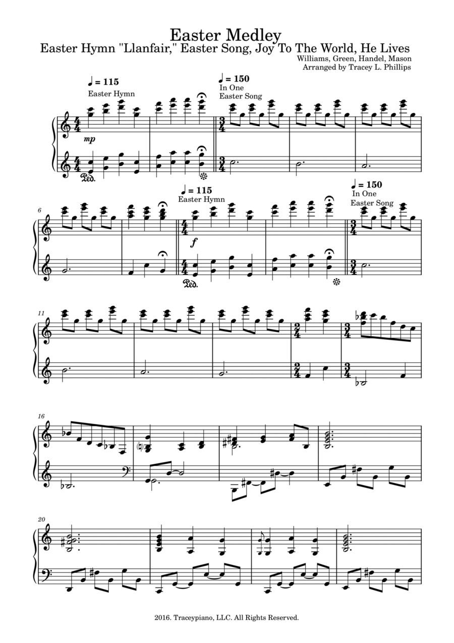 Easter Song Hear The Bells Ringing Piano Solo scores gallery preview page 1