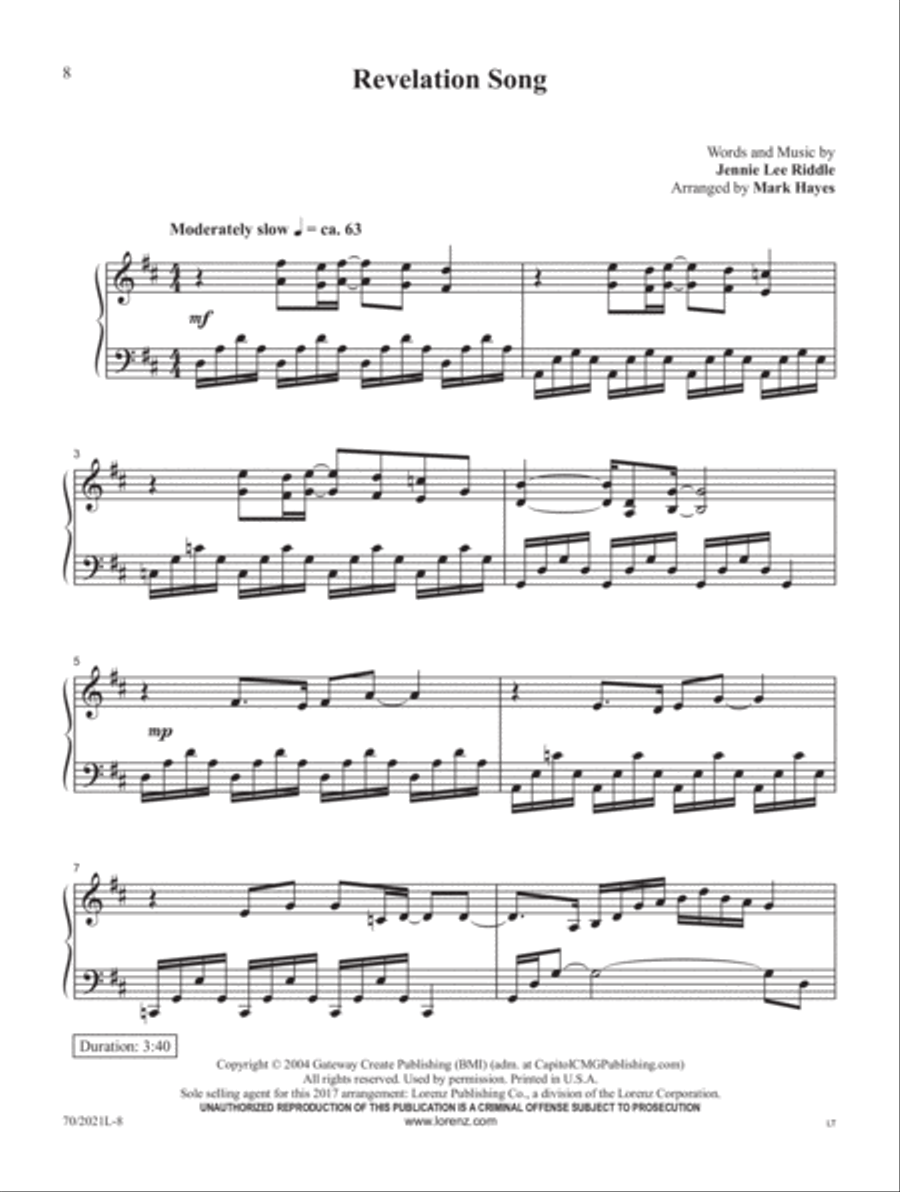 Mark Hayes: Praise and Worship for the Intermediate Pianist image number null