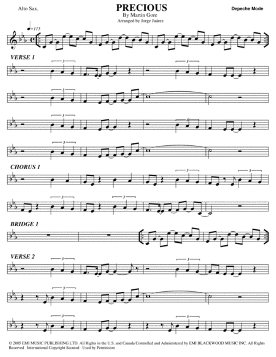 Precious Precious Alto Saxophone scores gallery preview page 1