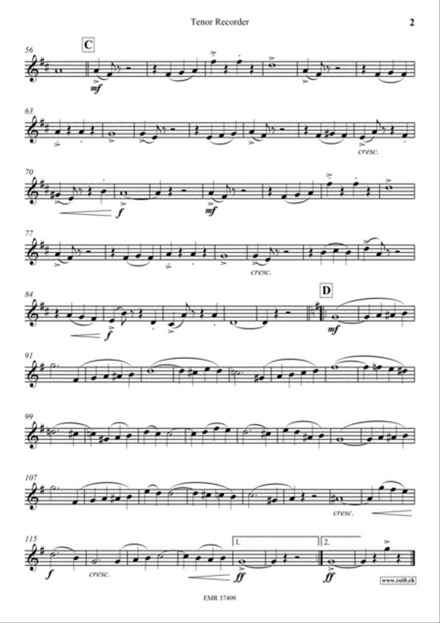 Colonel Bogey Tenor Recorder scores gallery preview page 3