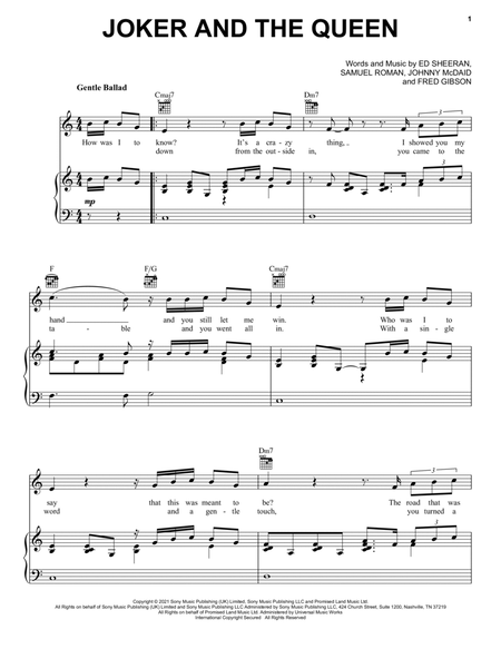THE JOKER AND THE QUEEN – ED SHEERAN PIANO CHORDS & Lyrics – Bitesize Piano