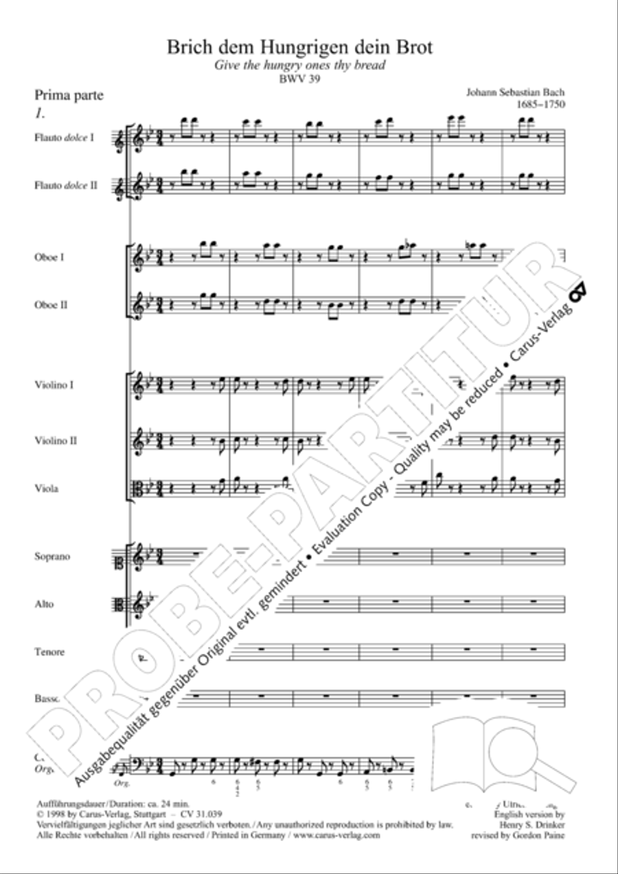 Give the hungry ones thy bread (Brich dem Hungrigen dein Brot) 4-Part scores gallery preview page 7