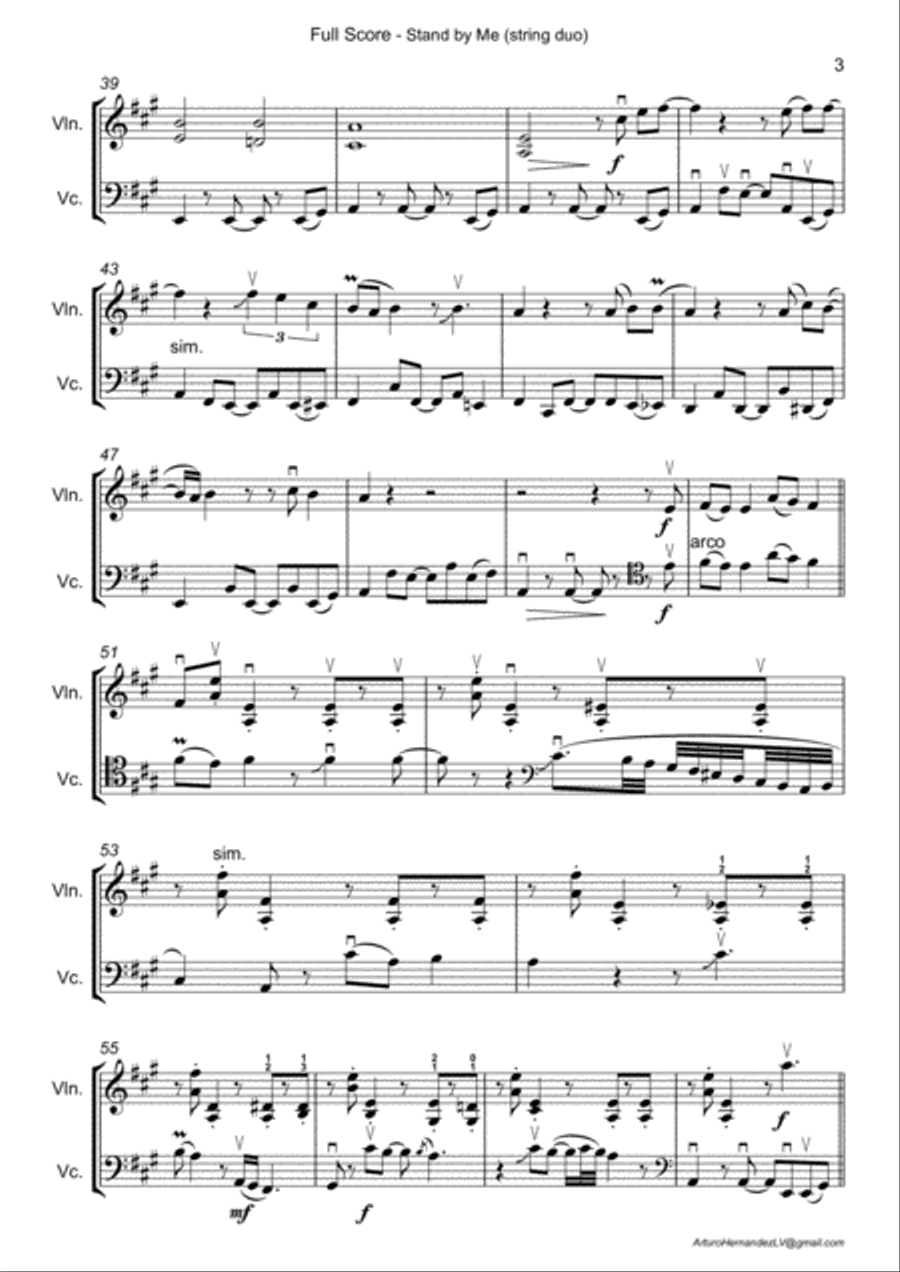 Stand By Me Stand By Me String Duet scores gallery preview page 3