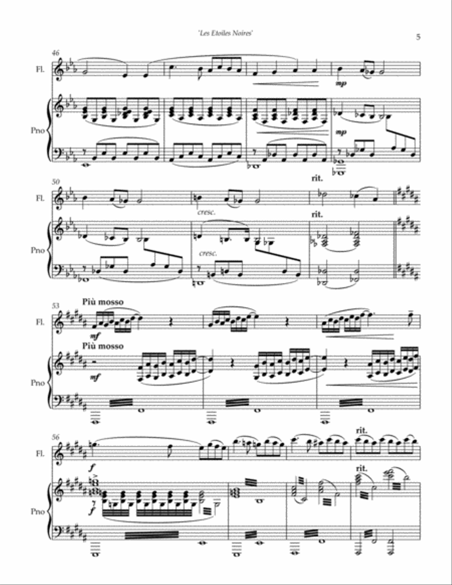 Les Etoiles Noires Les Etoiles Noires Flute Solo scores gallery preview page 5