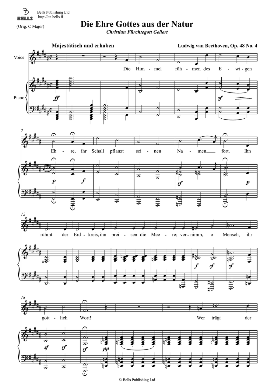 Die Ehre Gottes aus der Natur, Op. 48 No. 4 (B Major)