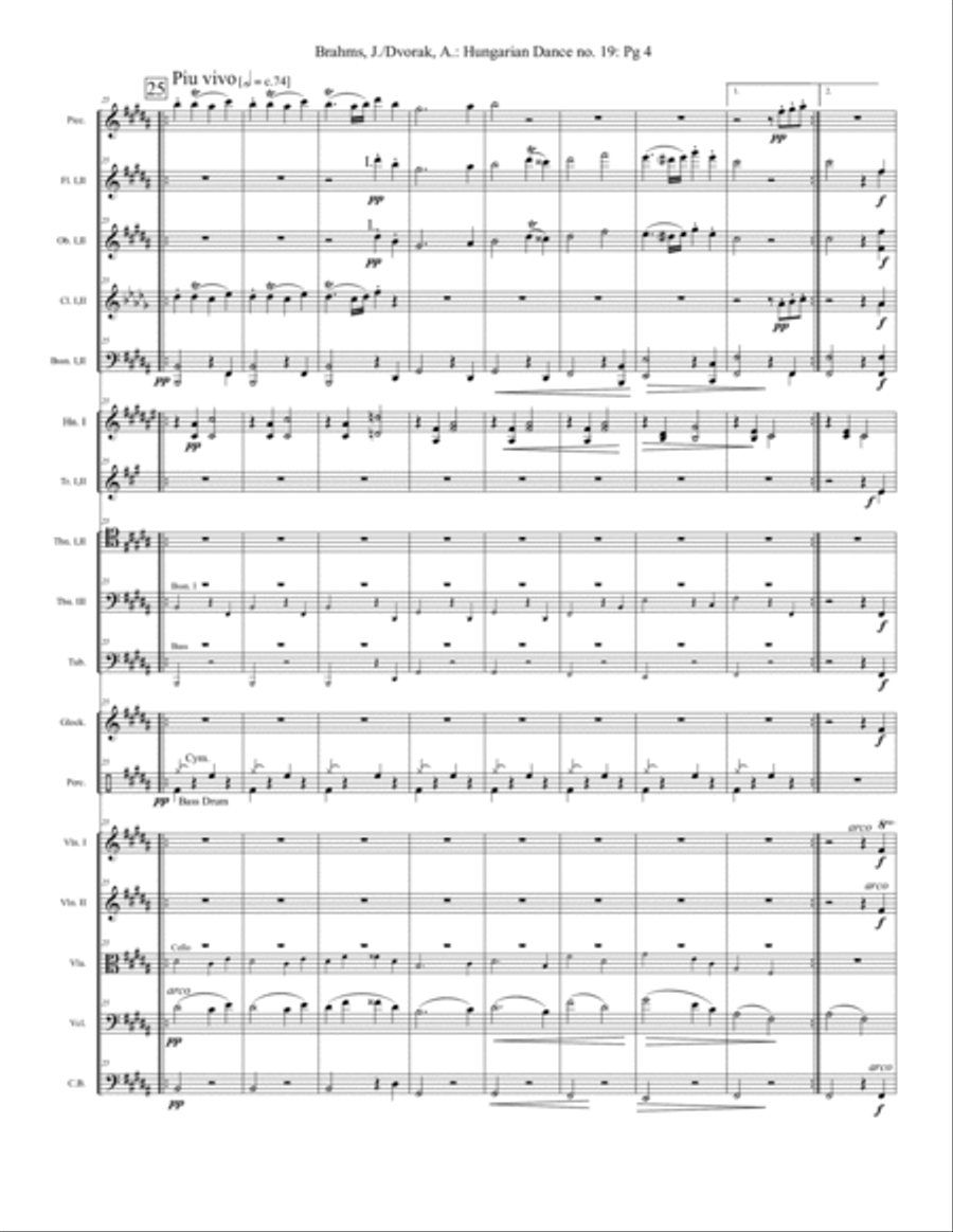 Hungarian Dance no. 19 and no. 20 - Extra Score Full Orchestra scores gallery preview page 4