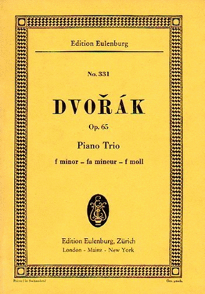 Book cover for Piano Trio in F Minor, Op. 65