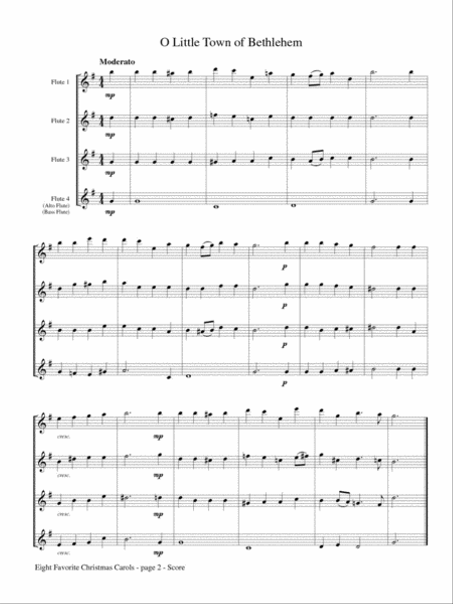 Eight Favorite Christmas Carols for Flute Quartet Flute Quartet scores gallery preview page 3
