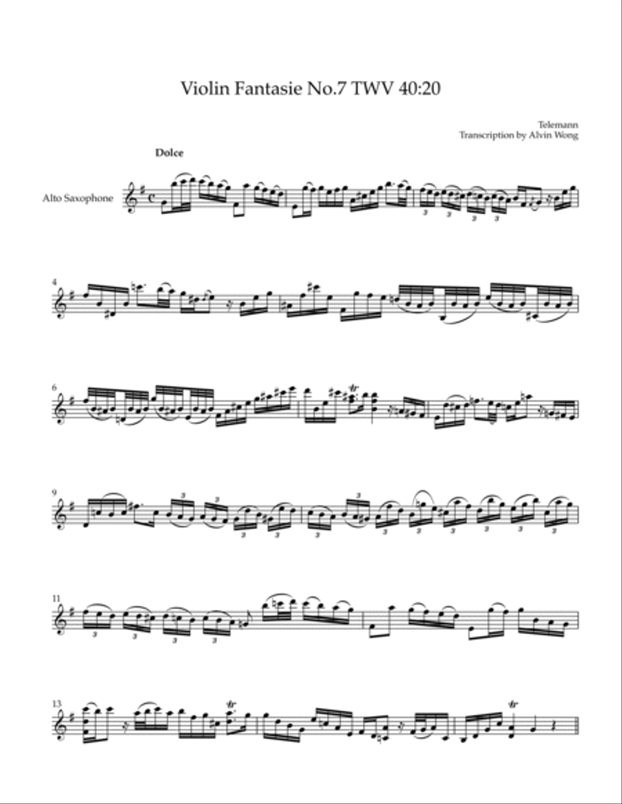 Violin Fantasie No.7 - Alto Saxophone Violin Fantasie No.7 - Alto Saxophone Alto Saxophone scores gallery preview page 2