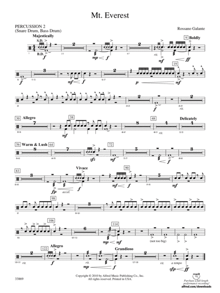 Mt. Everest: 2nd Percussion by Rossano Galante Concert Band - Digital Sheet Music