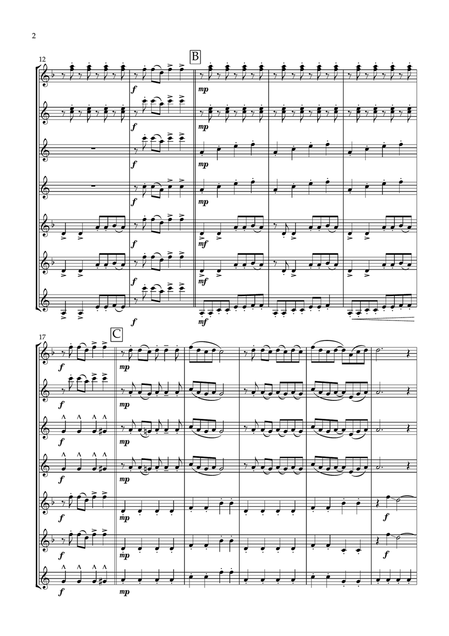 Bad Romance Woodwind Ensemble scores gallery preview page 2