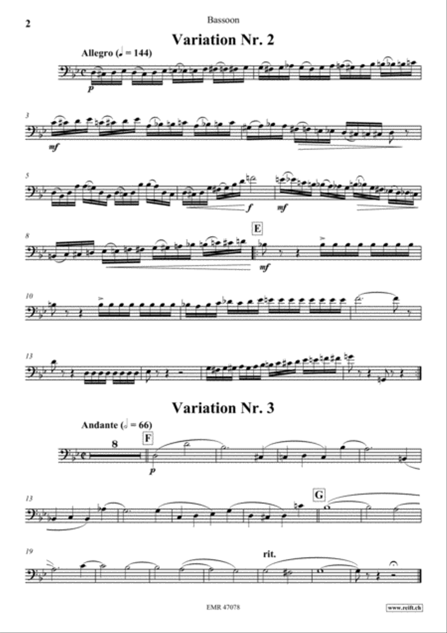 Thema und Variationen Bassoon Solo scores gallery preview page 3