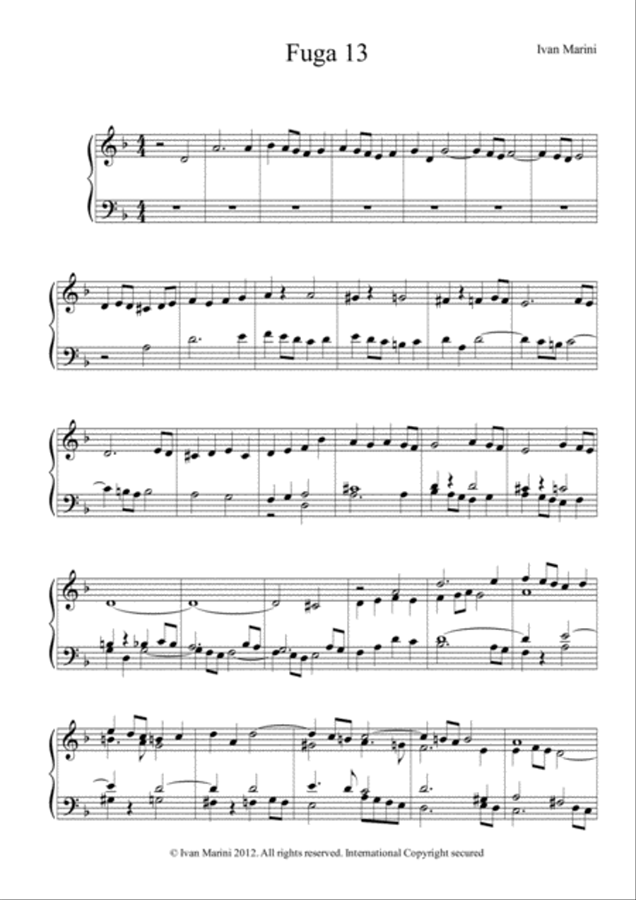 FUGA 13 - for solo Organ Organ Solo scores gallery preview page 1