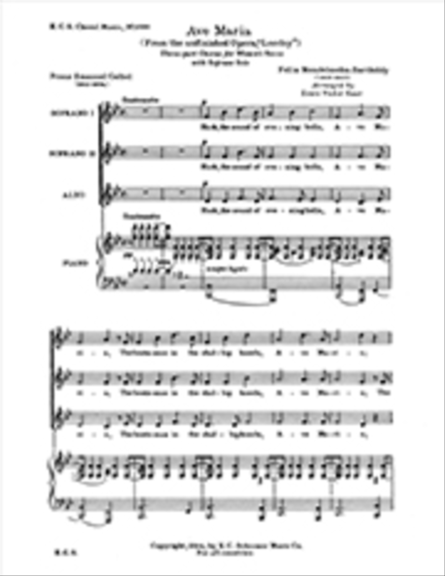 Ave Maria SSA scores gallery preview page 1