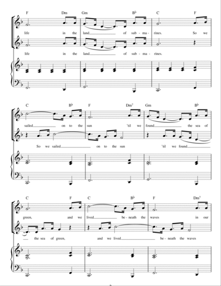 Yellow Submarine (arr. Rick Hein) 2-Part scores gallery preview page 2