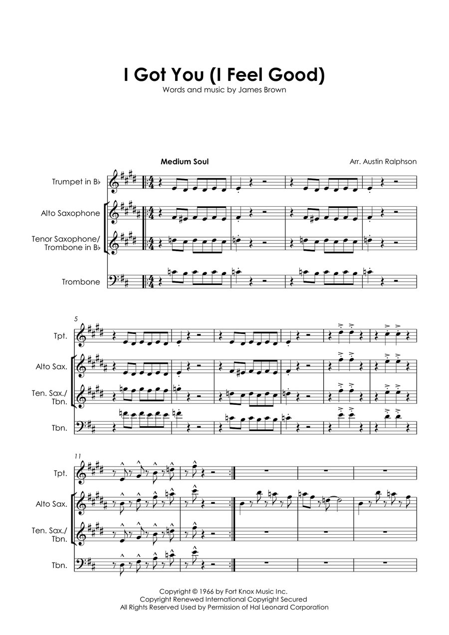 I Got You (I Feel Good) Small Ensemble scores gallery preview page 5
