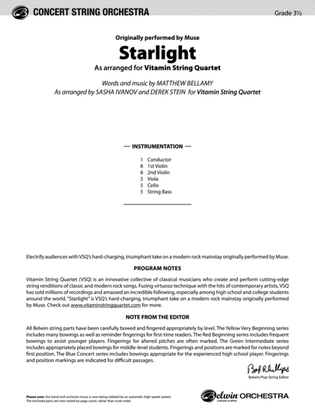 Book cover for Starlight: Score