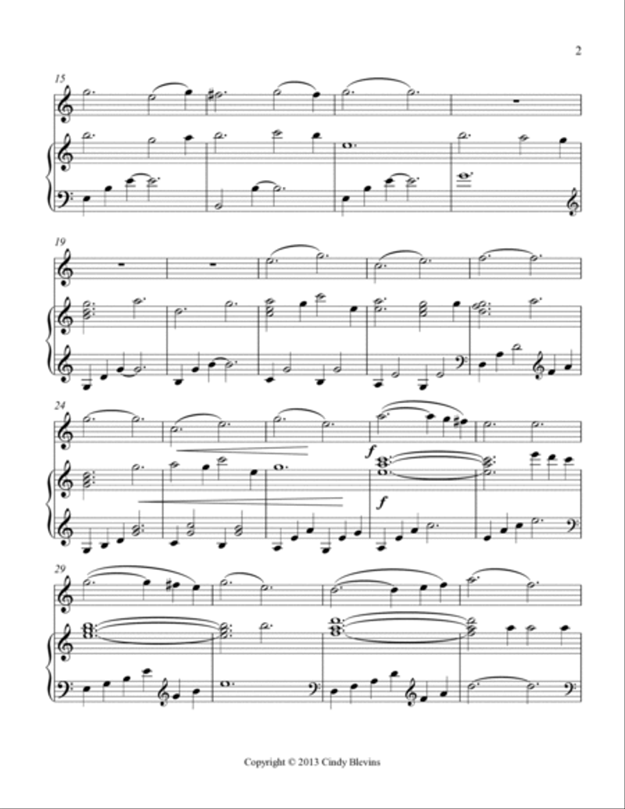 O Holy Night, for Piano and Native American Flute Flute scores gallery preview page 3