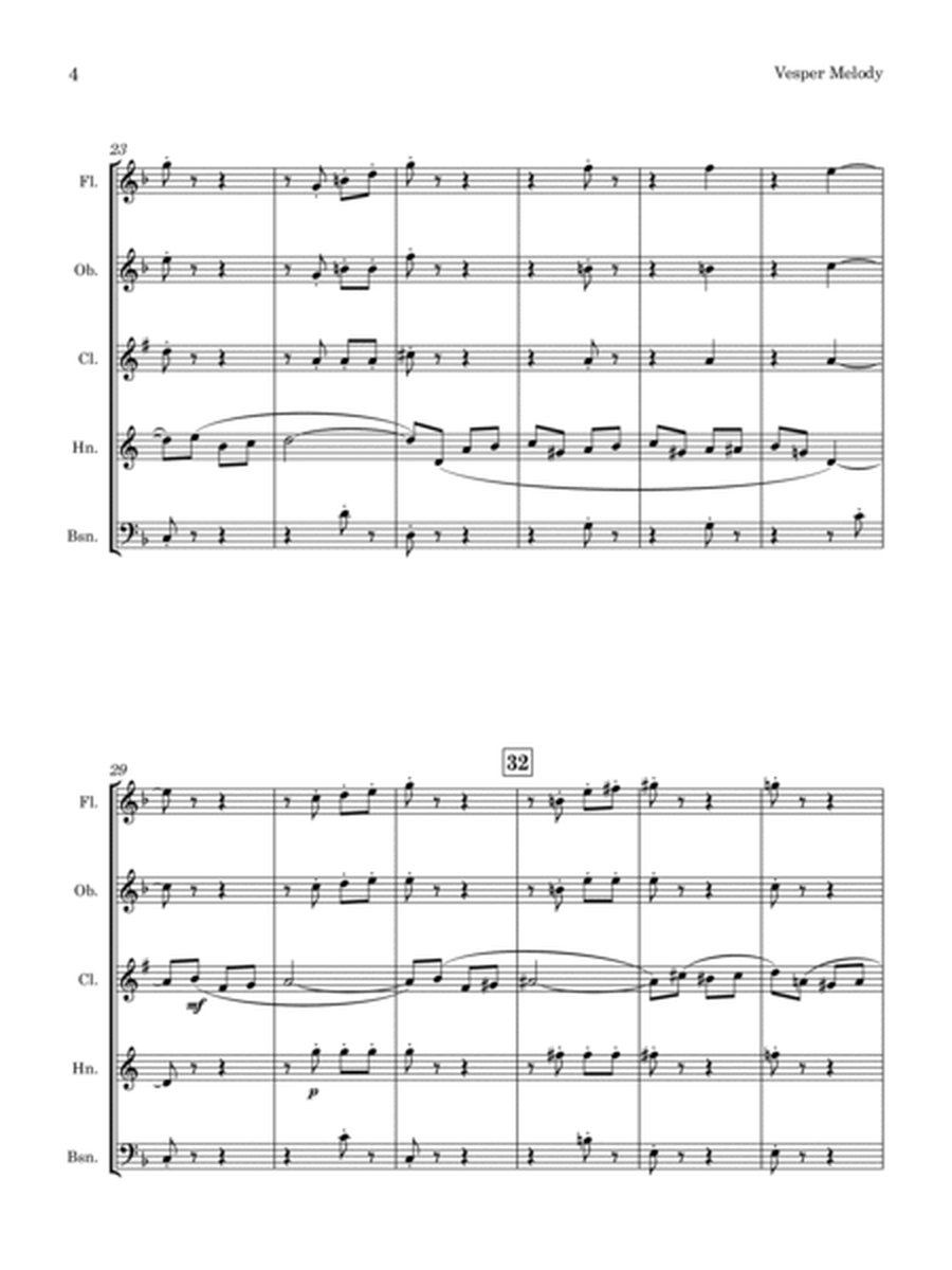 Vesper Melody (arr. for Wind Quintet) image number null
