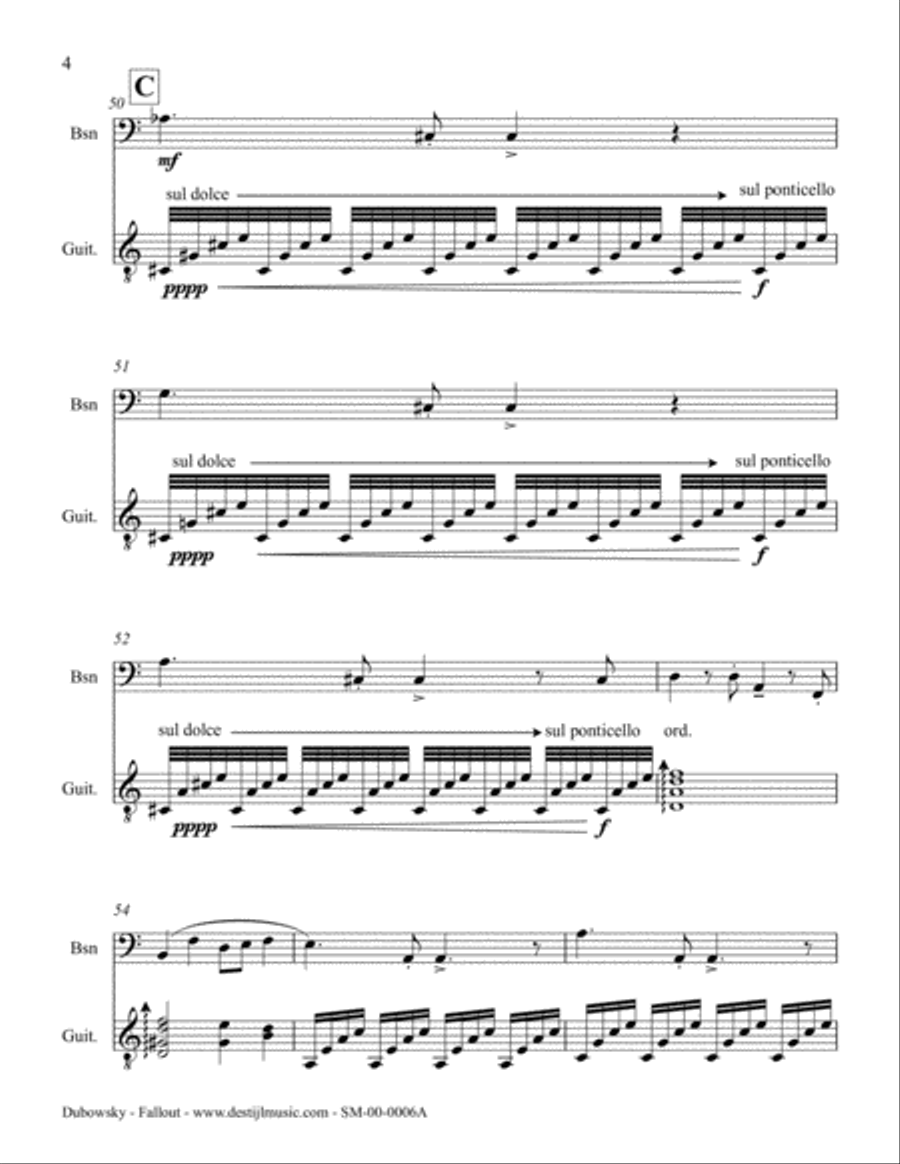 Fallout (Gtr/Bsn) Bassoon scores gallery preview page 6