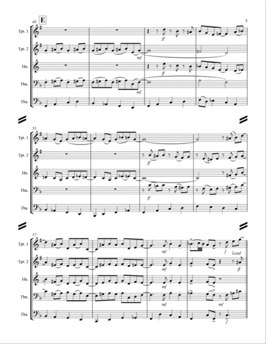 St. Louis Blues (for Brass Quintet) St. Louis Blues (for Brass Quintet) Brass Quintet scores gallery preview page 6