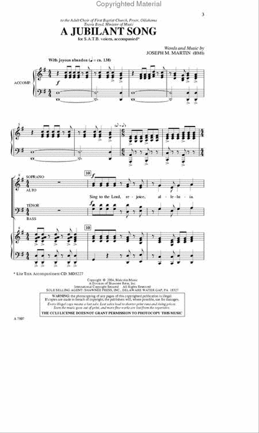 A Jubilant Song A Jubilant Song 4-Part scores gallery preview page 2