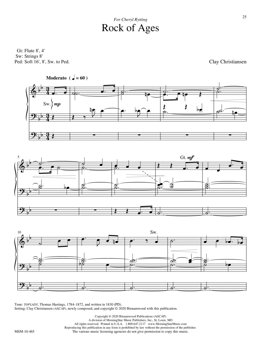 Rock of Ages Organ scores gallery preview page 1