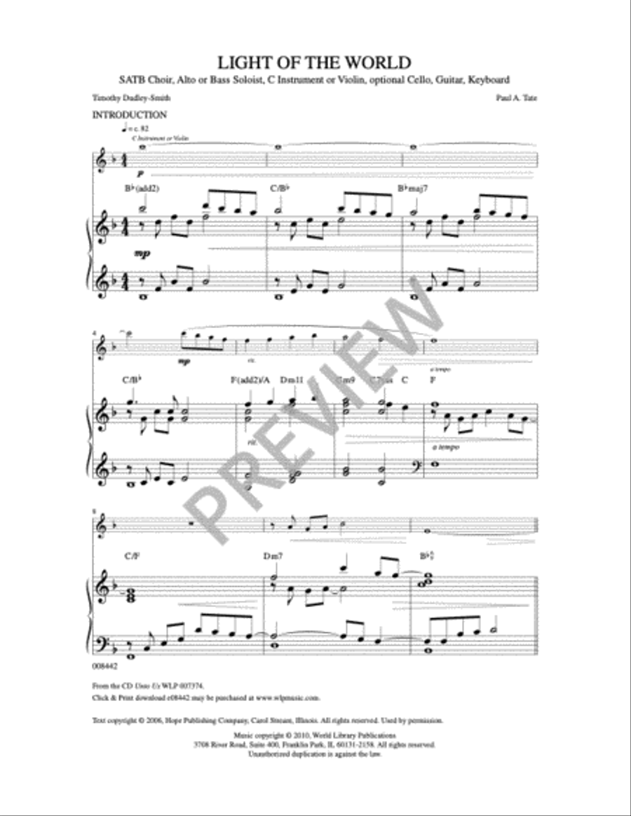 Light of the World 4-Part scores gallery preview page 5