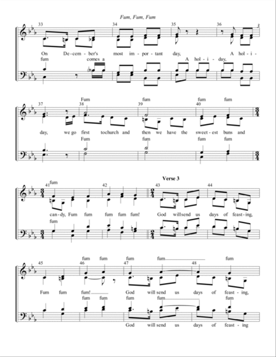 Fum, Fum, Fum Fum, Fum, Fum 4-Part scores gallery preview page 3