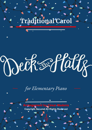 Deck The Halls - Elementary Piano - W/Chords (Full Score)