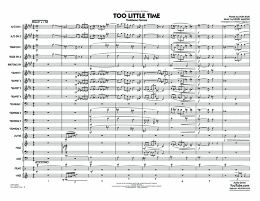 Too Little Time (arr. Sammy Nestico) - Conductor Score (Full Score) - Conductor Score (Full Score)