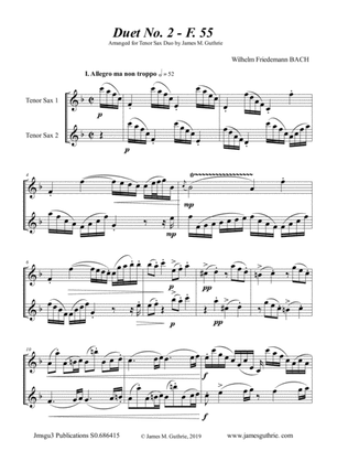 WF Bach: Duet No. 2 for Tenor Sax Duo