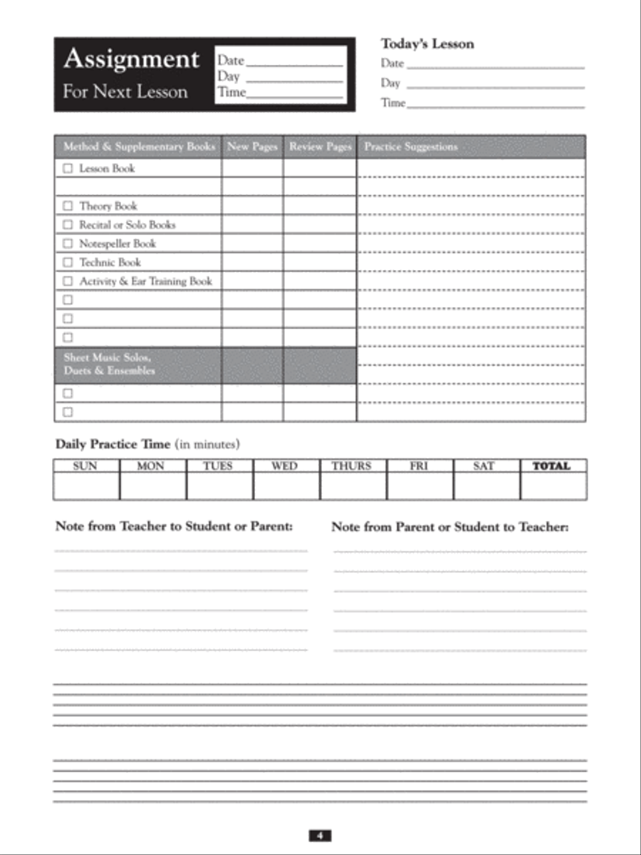 My Lesson Assignment Book Piano Solo scores gallery preview page 2