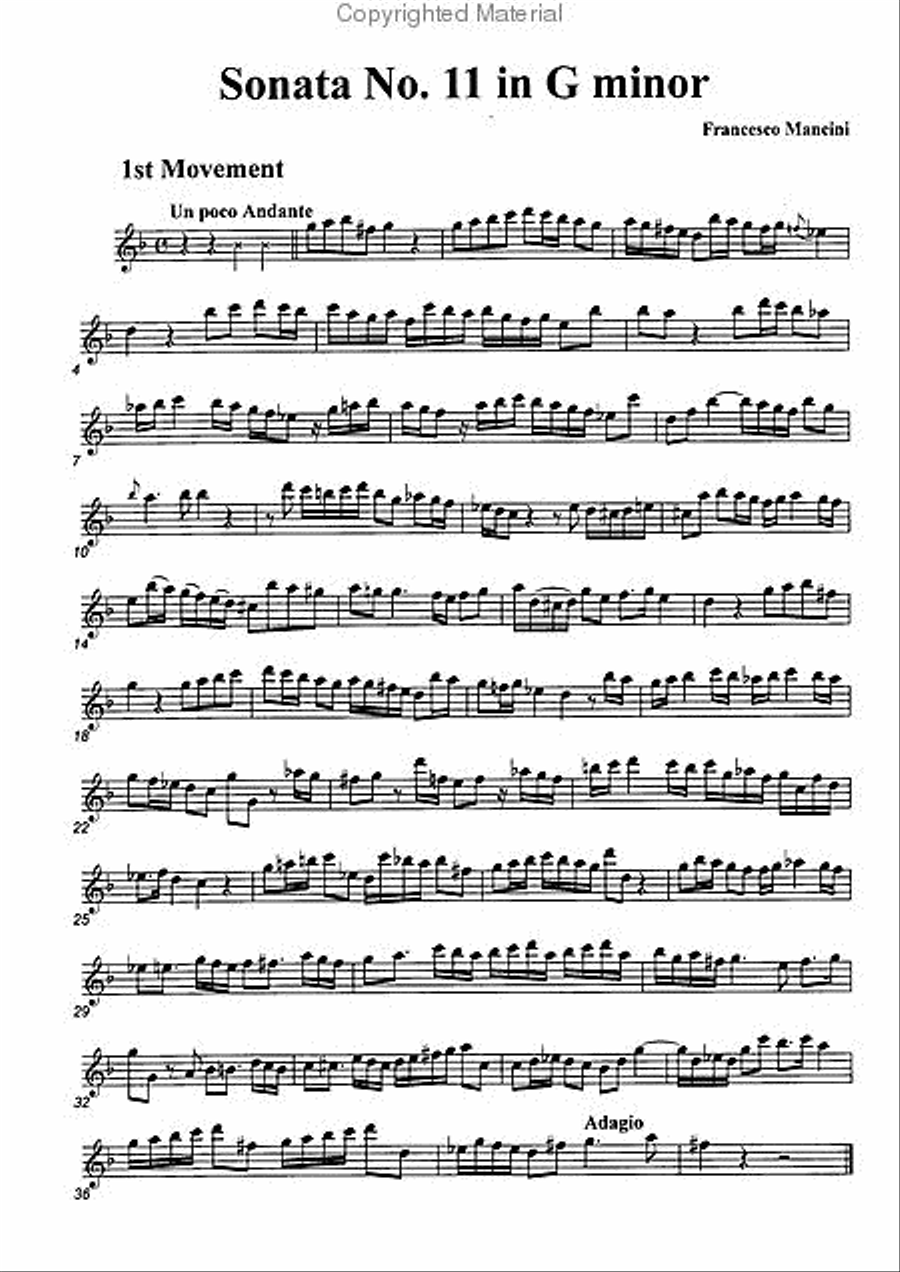 Sonata No. 11 in G minor Alto Recorder scores gallery preview page 2